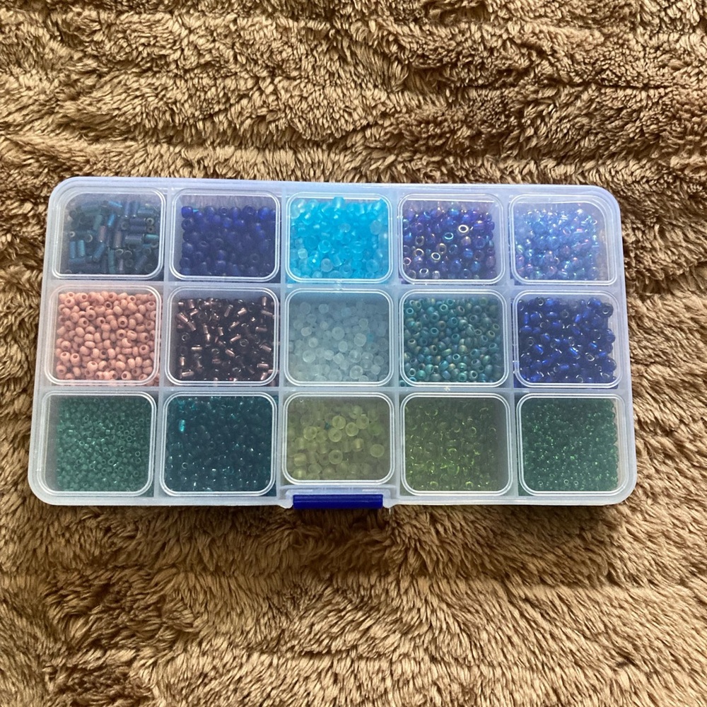 Assorted Rainbow Glass Beads with Organizer - Picture 2 of 16